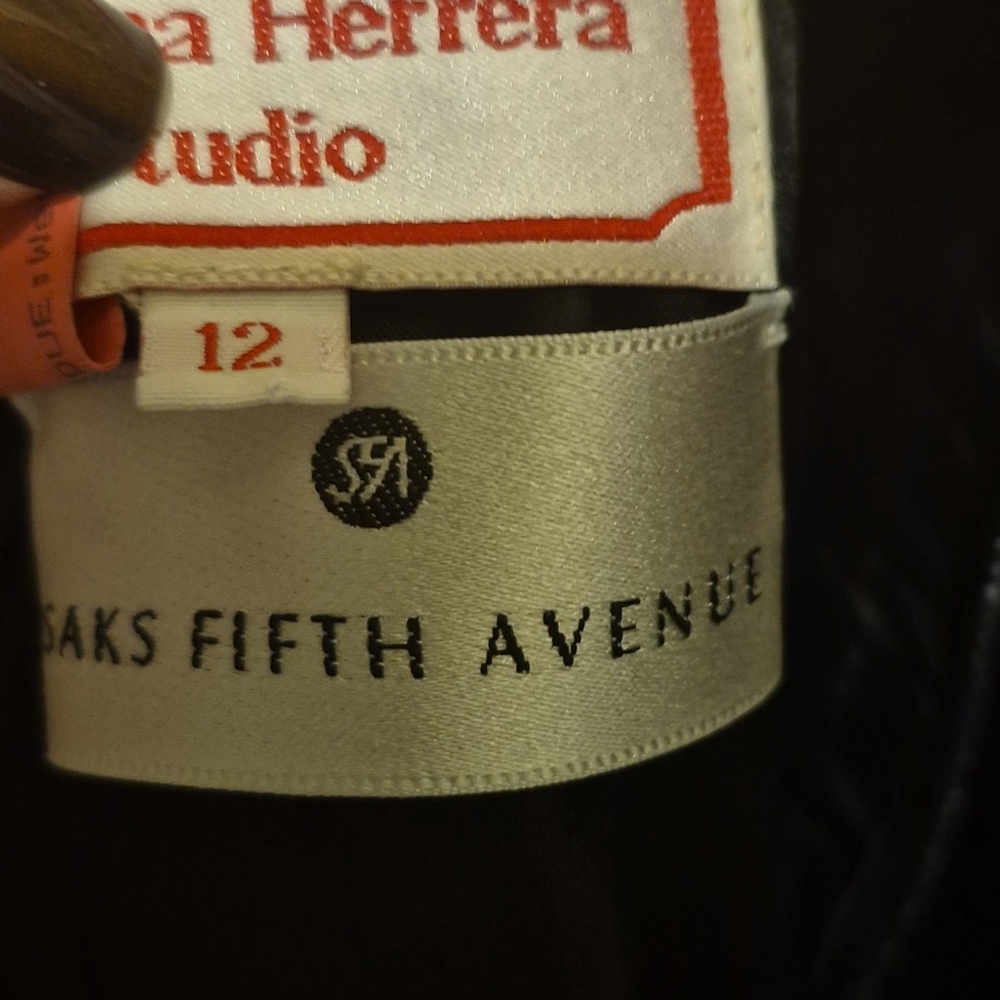 Carolina Herrera StudioSaks Fifth Avenue Black Dress.Sz 12.Vintage 90s.(#1936) - Picture 7 of 14